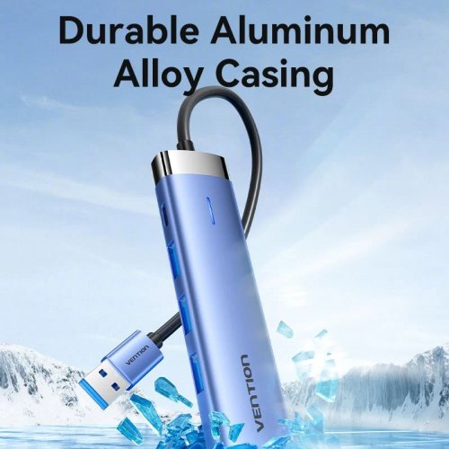 USB-хаб Vention USB 5 in 1 (TGFSB) Blue купить в Украине: Киев, Днепр, Харьков, Одесса  | Низкая цена, отзывы, характеристики от TELEMART фото