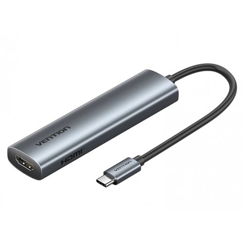 USB-хаб Vention USB Type-C 5 in 1 (TGLHB) Grey купити в Україні: Київ, Львів, Хмельницький, Тернопіль, Івано-Франківськ | Низька ціна, відгуки, характеристики від TELEMART фото