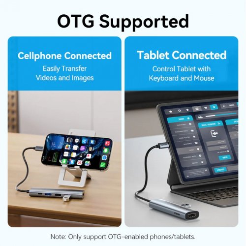USB-хаб Vention USB Type-C 5 in 1 (TGLHB) Grey купити в Україні: Київ, Львів, Хмельницький, Тернопіль, Івано-Франківськ | Низька ціна, відгуки, характеристики від TELEMART фото