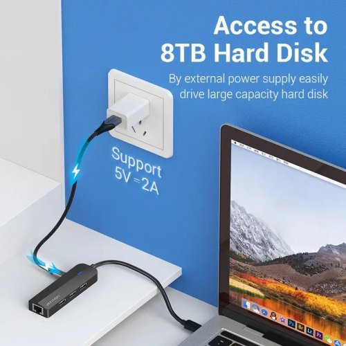 USB-хаб Vention USB Type-C 5 in 1 (TGOBB) Black купити в Україні: Київ, Львів, Хмельницький, Тернопіль, Івано-Франківськ | Низька ціна, відгуки, характеристики від TELEMART фото