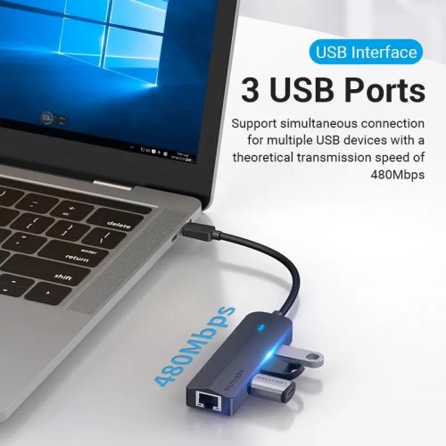 USB-хаб Vention USB Type-C 5 in 1 (TGOBB) Black купити в Україні: Київ, Львів, Хмельницький, Тернопіль, Івано-Франківськ | Низька ціна, відгуки, характеристики від TELEMART фото