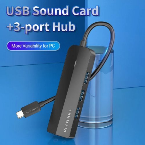 USB-хаб Vention USB Type-C 6 in 1 (TGQBB) Black купить в Украине: Киев, Днепр, Харьков, Одесса  | Низкая цена, отзывы, характеристики от TELEMART фото