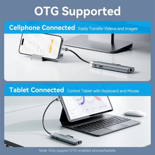 USB-хаб Vention USB Type-C 8 in 1 (TGUHB) Grey купити в Україні: Київ, Львів, Хмельницький, Тернопіль, Івано-Франківськ | Низька ціна, відгуки, характеристики від TELEMART фото