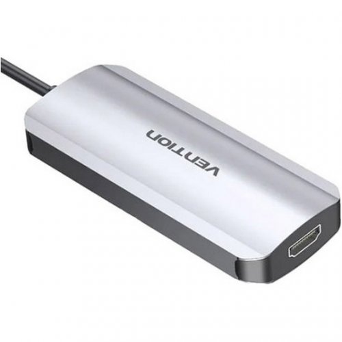 USB-хаб Vention USB Type-C 5 in 1 (THFHB) Silver купить в Украине: Киев, Днепр, Харьков, Одесса  | Низкая цена, отзывы, характеристики от TELEMART фото