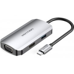USB-хаб Vention USB Type-C 4 in 1 (TOAHB) Silver