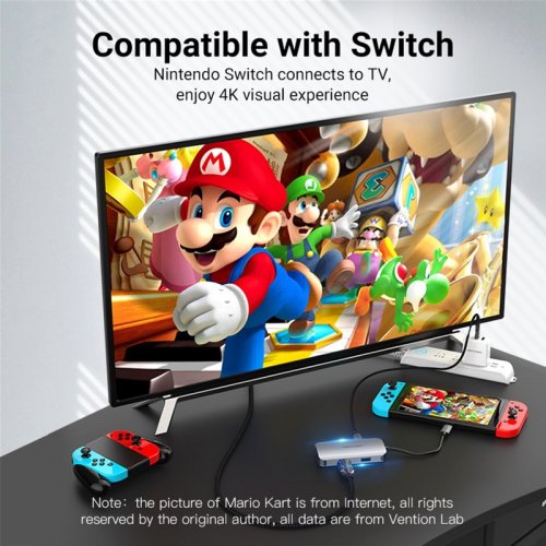 USB-хаб Vention USB Type-C 4 in 1 (TOAHB) Silver купить в Украине: Киев, Днепр, Харьков, Одесса  | Низкая цена, отзывы, характеристики от TELEMART фото