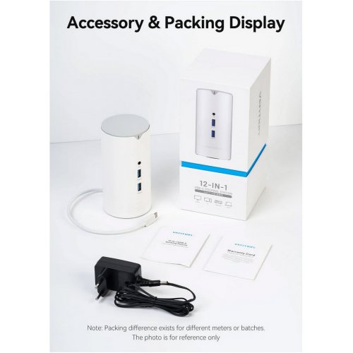 Док-станція Vention USB Type-C 12 in 1 (TPHWC-EU) White купити в Україні: Київ, Львів, Хмельницький, Тернопіль, Івано-Франківськ | Низька ціна, відгуки, характеристики від TELEMART фото