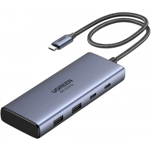 USB-хаб Ugreen CM498 USB Type-C 7 in 1 (45379) Grey купить в Украине: Киев, Днепр, Харьков, Одесса  | Низкая цена, отзывы, характеристики от TELEMART фото