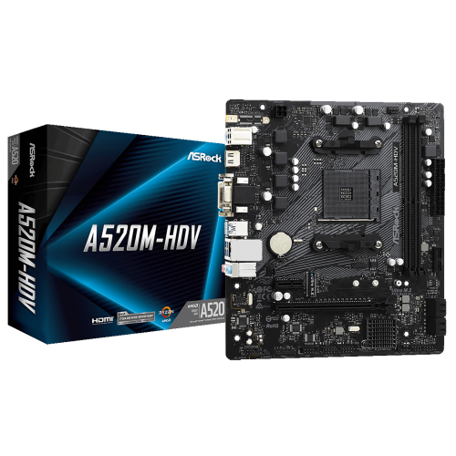 Материнская плата AsRock A520M-HDV (sAM4, AMD A520) (Восстановлено продавцом, 877175) купить в Украине: Киев, Днепр, Харьков, Одесса  | Проверка совместимости, низкая цена, отзывы, характеристики от TELEMART фото