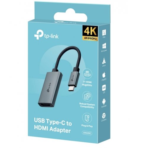 Адаптер TP-LINK UA520C USB Type-C to HDMI купить в Украине: Киев, Днепр, Харьков, Одесса  | Низкая цена, отзывы, характеристики от TELEMART фото