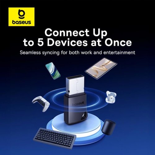 Bluetooth адаптер Baseus BA04+ (A10082600121-00) Black купити в Україні: Київ, Львів, Хмельницький, Тернопіль, Івано-Франківськ | Низька ціна, відгуки, характеристики від TELEMART фото
