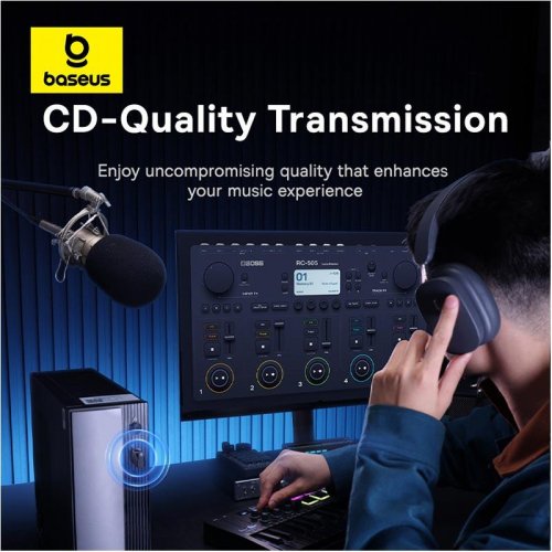 Bluetooth адаптер Baseus BA04+ (A10082600121-00) Black купити в Україні: Київ, Львів, Хмельницький, Тернопіль, Івано-Франківськ | Низька ціна, відгуки, характеристики від TELEMART фото