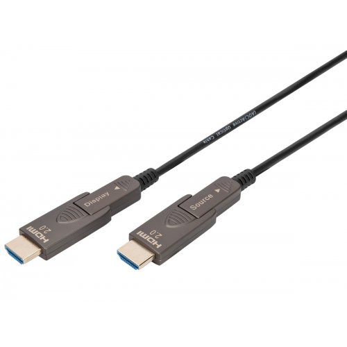 Кабель Digitus HDMI to HDMI AOC 4K 10m (AK-330127-100-S) Black купить в Украине: Киев, Днепр, Харьков, Одесса  | Низкая цена, отзывы, характеристики от TELEMART фото