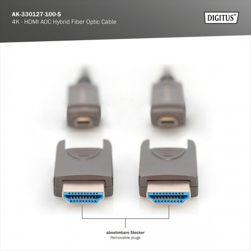 Кабель Digitus HDMI to HDMI AOC 4K 10m (AK-330127-100-S) Black купить в Украине: Киев, Днепр, Харьков, Одесса  | Низкая цена, отзывы, характеристики от TELEMART фото