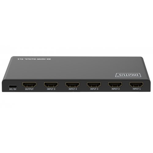 Видеокоммутатор Digitus HDMI Switch 5x1 8K (DS-55334) Black купить в Украине: Киев, Днепр, Харьков, Одесса  | Низкая цена, отзывы, характеристики от TELEMART фото
