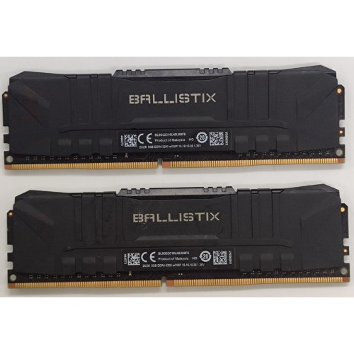 Озп Crucial DDR4 16GB (2x8GB) 3200Mhz Ballistix Black (BL2K8G32C16U4B) (Відновлено продавцем, 877376) купити в Україні: Київ, Львів, Хмельницький, Тернопіль, Івано-Франківськ | Перевірка сумісності, низька ціна, відгуки, характеристики від TELEMART фото