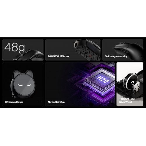 Миша WLMouse Huan Stainless (HUAN-BLACK-O) Black купити в Україні: Київ, Львів, Хмельницький, Тернопіль, Івано-Франківськ | Низька ціна, відгуки, характеристики від TELEMART фото