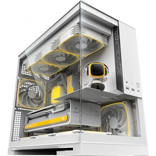 Корпус Geometric Future Model 3 Glass без БП (GEO-M3-W) White купить в Украине: Киев, Днепр, Харьков, Одесса  | Проверка совместимости, низкая цена, отзывы, характеристики от TELEMART фото