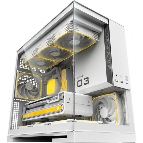 Корпус Geometric Future Model 3 Glass без БП (GEO-M3-W) White купить в Украине: Киев, Днепр, Харьков, Одесса  | Проверка совместимости, низкая цена, отзывы, характеристики от TELEMART фото