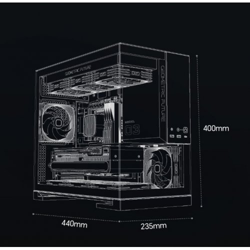 Корпус Geometric Future Model 3 Glass без БП (GEO-M3-W) White купить в Украине: Киев, Днепр, Харьков, Одесса  | Проверка совместимости, низкая цена, отзывы, характеристики от TELEMART фото