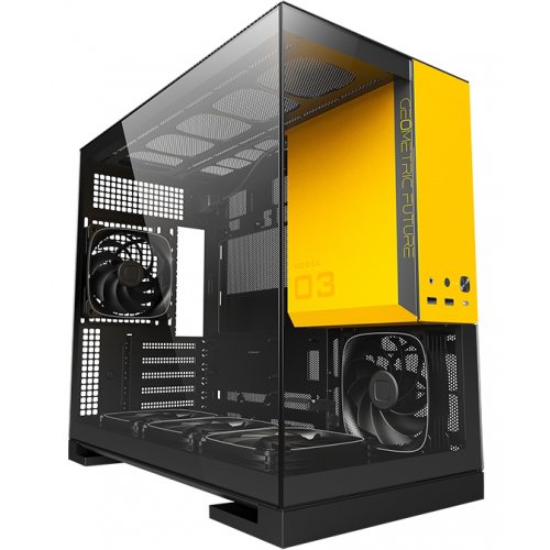 Корпус Geometric Future Model 3F Glass без БЖ (GEO-M3F-BY) Black/Yellow купити в Україні: Київ, Львів, Хмельницький, Тернопіль, Івано-Франківськ | Перевірка сумісності, низька ціна, відгуки, характеристики від TELEMART фото