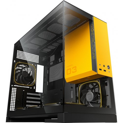 Корпус Geometric Future Model 3F Glass без БЖ (GEO-M3F-BY) Black/Yellow купити в Україні: Київ, Львів, Хмельницький, Тернопіль, Івано-Франківськ | Перевірка сумісності, низька ціна, відгуки, характеристики від TELEMART фото