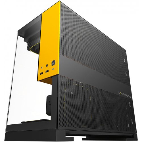 Корпус Geometric Future Model 3F Glass без БЖ (GEO-M3F-BY) Black/Yellow купити в Україні: Київ, Львів, Хмельницький, Тернопіль, Івано-Франківськ | Перевірка сумісності, низька ціна, відгуки, характеристики від TELEMART фото