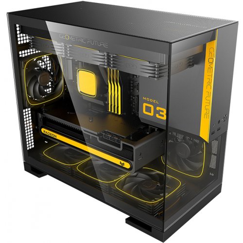 Корпус Geometric Future Model 3F Glass без БЖ (GEO-M3F-BG) Black/Grey купити в Україні: Київ, Львів, Хмельницький, Тернопіль, Івано-Франківськ | Перевірка сумісності, низька ціна, відгуки, характеристики від TELEMART фото