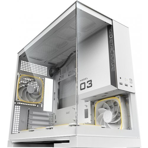 Корпус Geometric Future Model 3F Glass без БЖ (GEO-M3F-W) White купити в Україні: Київ, Львів, Хмельницький, Тернопіль, Івано-Франківськ | Перевірка сумісності, низька ціна, відгуки, характеристики від TELEMART фото