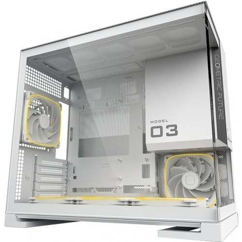 Корпус Geometric Future Model 3F Glass без БЖ (GEO-M3F-W) White купити в Україні: Київ, Львів, Хмельницький, Тернопіль, Івано-Франківськ | Перевірка сумісності, низька ціна, відгуки, характеристики від TELEMART фото