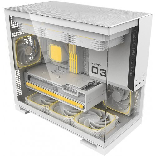 Корпус Geometric Future Model 3F Glass без БЖ (GEO-M3F-W) White купити в Україні: Київ, Львів, Хмельницький, Тернопіль, Івано-Франківськ | Перевірка сумісності, низька ціна, відгуки, характеристики від TELEMART фото