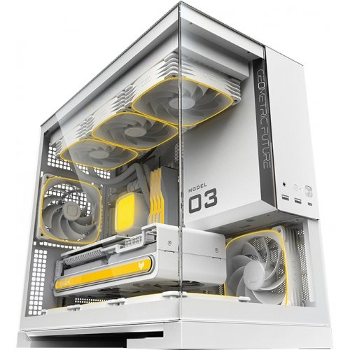 Корпус Geometric Future Model 3F Glass без БЖ (GEO-M3F-W) White купити в Україні: Київ, Львів, Хмельницький, Тернопіль, Івано-Франківськ | Перевірка сумісності, низька ціна, відгуки, характеристики від TELEMART фото