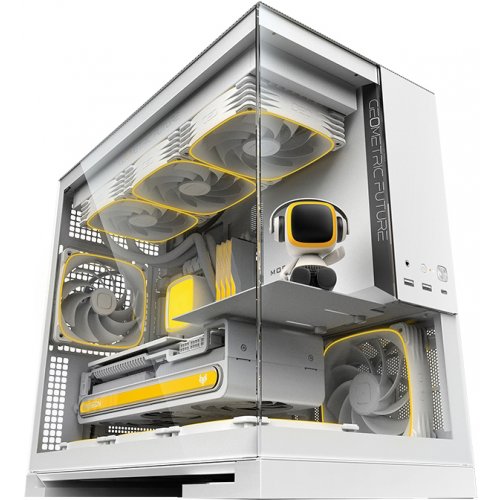 Корпус Geometric Future Model 3F Glass без БЖ (GEO-M3F-W) White купити в Україні: Київ, Львів, Хмельницький, Тернопіль, Івано-Франківськ | Перевірка сумісності, низька ціна, відгуки, характеристики від TELEMART фото