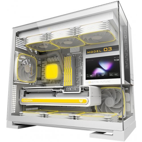 Корпус Geometric Future Model 3F Glass без БЖ (GEO-M3F-W) White купити в Україні: Київ, Львів, Хмельницький, Тернопіль, Івано-Франківськ | Перевірка сумісності, низька ціна, відгуки, характеристики від TELEMART фото