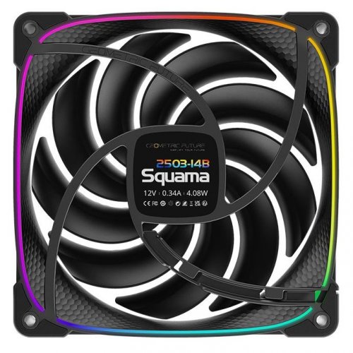 Кулер для корпуса Geometric Future Squama 2503 140mm ARGB (GEO-S2503B-14S) Black купити в Україні: Київ, Львів, Хмельницький, Тернопіль, Івано-Франківськ | Перевірка сумісності, низька ціна, відгуки, характеристики від TELEMART фото