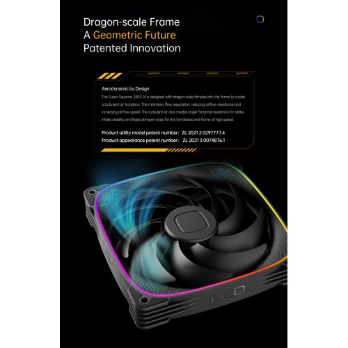 Кулер для корпуса Geometric Future Squama 2503 140mm ARGB (GEO-S2503B-14S) Black купити в Україні: Київ, Львів, Хмельницький, Тернопіль, Івано-Франківськ | Перевірка сумісності, низька ціна, відгуки, характеристики від TELEMART фото