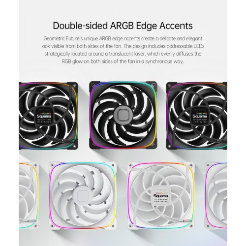 Кулер для корпуса Geometric Future Squama 2503 140mm ARGB (GEO-S2503B-14S) Black купити в Україні: Київ, Львів, Хмельницький, Тернопіль, Івано-Франківськ | Перевірка сумісності, низька ціна, відгуки, характеристики від TELEMART фото