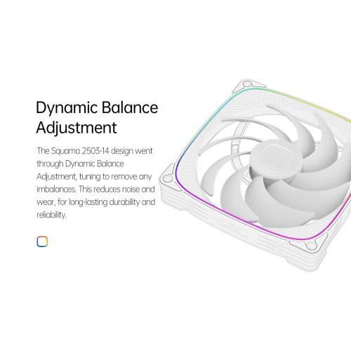 Кулер для корпуса Geometric Future Squama 2503 140mm ARGB (GEO-S2503W-14S) White купити в Україні: Київ, Львів, Хмельницький, Тернопіль, Івано-Франківськ | Перевірка сумісності, низька ціна, відгуки, характеристики від TELEMART фото
