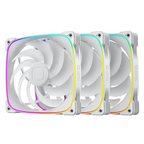 Набір кулерів для корпусу Geometric Future Squama 2503 140mm ARGB Triple Pack (GEO-S2503W-14T) White купити в Україні: Київ, Львів, Хмельницький, Тернопіль, Івано-Франківськ | Перевірка сумісності, низька ціна, відгуки, характеристики від TELEMART фото