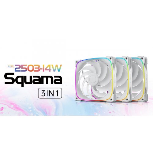 Набір кулерів для корпусу Geometric Future Squama 2503 140mm ARGB Triple Pack (GEO-S2503W-14T) White купити в Україні: Київ, Львів, Хмельницький, Тернопіль, Івано-Франківськ | Перевірка сумісності, низька ціна, відгуки, характеристики від TELEMART фото