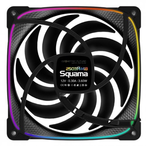 Кулер для корпуса Geometric Future Squama 2503 140mm ARGB Reverse (GEO-S2503RB-14S) Black купити в Україні: Київ, Львів, Хмельницький, Тернопіль, Івано-Франківськ | Перевірка сумісності, низька ціна, відгуки, характеристики від TELEMART фото