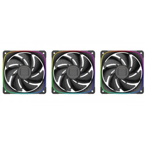 Набір кулерів для корпусу Geometric Future Squama 2503 120mm ARGB Triple Pack (GEO-S2503B-3) Black купити в Україні: Київ, Львів, Хмельницький, Тернопіль, Івано-Франківськ | Перевірка сумісності, низька ціна, відгуки, характеристики від TELEMART фото