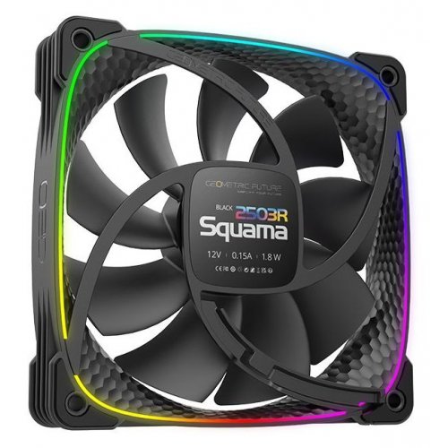 Кулер для корпуса Geometric Future Squama 2503 120mm ARGB Reverse (GEO-S2503RB-1) Black купити в Україні: Київ, Львів, Хмельницький, Тернопіль, Івано-Франківськ | Перевірка сумісності, низька ціна, відгуки, характеристики від TELEMART фото