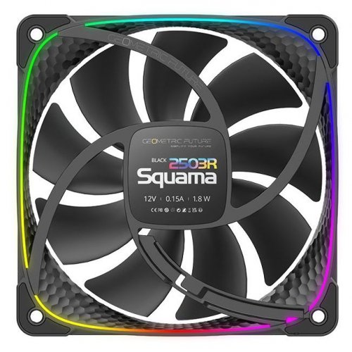 Кулер для корпуса Geometric Future Squama 2503 120mm ARGB Reverse (GEO-S2503RB-1) Black купити в Україні: Київ, Львів, Хмельницький, Тернопіль, Івано-Франківськ | Перевірка сумісності, низька ціна, відгуки, характеристики від TELEMART фото