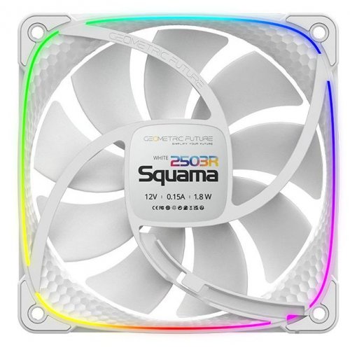 Кулер для корпуса Geometric Future Squama 2503 120mm ARGB Reverse (GEO-S2503RW-1) White купити в Україні: Київ, Львів, Хмельницький, Тернопіль, Івано-Франківськ | Перевірка сумісності, низька ціна, відгуки, характеристики від TELEMART фото