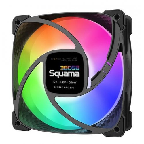 Кулер для корпуса Geometric Future Squama 3805 120mm ARGB (GEO-S3805B-1) Black купити в Україні: Київ, Львів, Хмельницький, Тернопіль, Івано-Франківськ | Перевірка сумісності, низька ціна, відгуки, характеристики від TELEMART фото