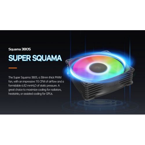 Кулер для корпуса Geometric Future Squama 3805 120mm ARGB (GEO-S3805B-1) Black купити в Україні: Київ, Львів, Хмельницький, Тернопіль, Івано-Франківськ | Перевірка сумісності, низька ціна, відгуки, характеристики від TELEMART фото