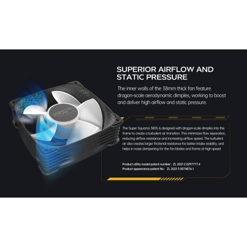 Кулер для корпуса Geometric Future Squama 3805 120mm ARGB (GEO-S3805B-1) Black купити в Україні: Київ, Львів, Хмельницький, Тернопіль, Івано-Франківськ | Перевірка сумісності, низька ціна, відгуки, характеристики від TELEMART фото