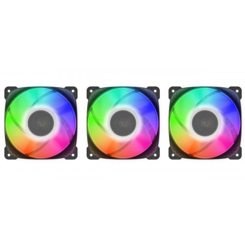Набір кулерів для корпусу Geometric Future Squama 3805 120mm ARGB Triple Pack (GEO-S3805B-3) Black купити в Україні: Київ, Львів, Хмельницький, Тернопіль, Івано-Франківськ | Перевірка сумісності, низька ціна, відгуки, характеристики від TELEMART фото