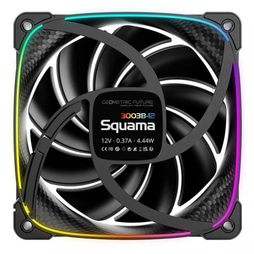 Набір кулерів для корпусу Geometric Future Squama 3003 120mm ARGB Triple Pack (GEO-S3003B-12T) Black купити в Україні: Київ, Львів, Хмельницький, Тернопіль, Івано-Франківськ | Перевірка сумісності, низька ціна, відгуки, характеристики від TELEMART фото